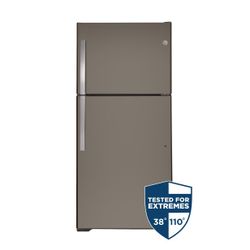 GE 19.2 cu. ft. Top Freezer Refrigerator in Slate, Fingerprint Resistant, Garage Ready﻿ 