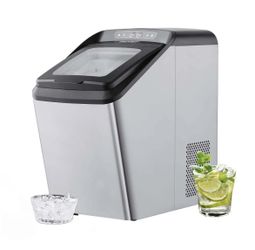 VEVOR Countertop Ice Maker, 30lbs in 24Hrs, Auto Self-Cleaning Portable Ice Maker with Ice Scoop, Basket and Drainpipe, 2 Ways Water Refill Stainless