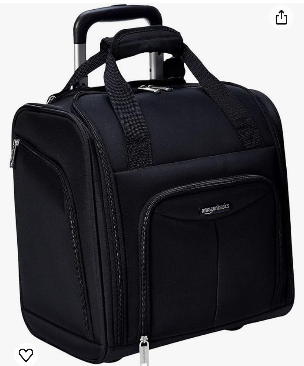 Amazon Basics Underseat Carry On Rolling Travel Luggage Bag