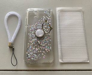 Samsung Galaxy S26 Ultra Case, Moving Liquid Holographic Glitter Case with Ring