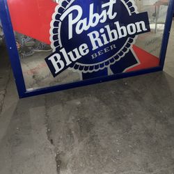 Pabst Blue Ribbon Bar Mirror – Large Vintage Style – Man Cave / Bar Decor