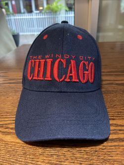 Chicago The Windy City Baseball Cap Hat Adjustable Red And Blue Lightly Used