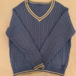 Brandy Melville Baby Blue Cable Knit Sweater