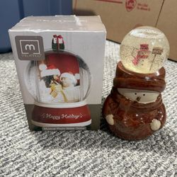 Musical Photo Water Globe & snowman snow globe