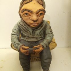 CONTEMPORARY EMMETT FREEMAN GAMER CERAMIC HAND MADE SCULPTURE