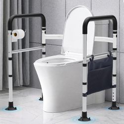 Toilet Safety Rails with Handles Storage Bag (350LB)