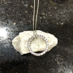 Sterling silver 925 Round pendant necklace,20” long ,