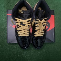 Air Jordan Retro 1 Black Metallic Gold Size 11 In Great Condition With Laces And Box. 
