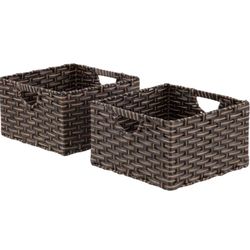 New, Set of 2 Wicker Weave Storage Baskets