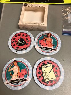 New bunco games drink coasters so cool 4 designs