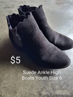 Suede Ankle High Boots Youth Size 6