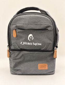 Grey insulated Lunch bag - 2 compartments
