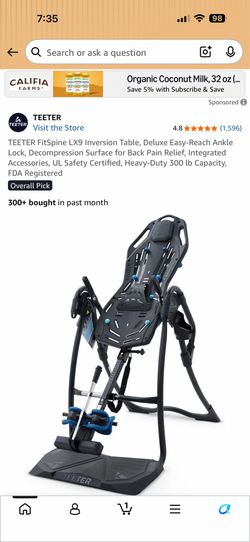 TEETER FitSpine LX9 Inversion Table.  NEW.