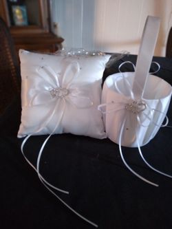 Wedding  Pillow And Flower  Girl Basket 