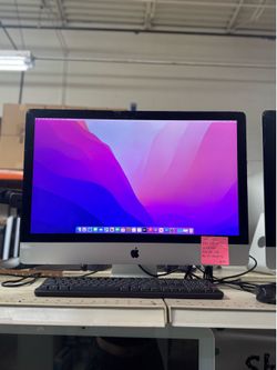 Apple iMac 27” A1419 | Intel Core i7 4.0GHz | 16GB RAM | 500GB SSD | macOS Monterey | $179