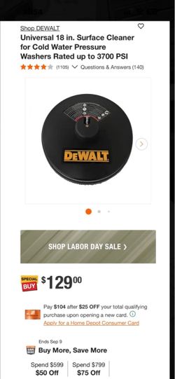 DeWalt 18 in. Surface Cleaner Pressure
