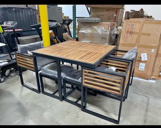 Missing 1 Chair Assembled New Outdoor Dining Set Acacia Wood Patio Furniture Sets