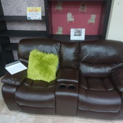 *Wow*---Madrid Brown Leather Reclining 3 Piece Sets---Delivery And Easy Financing Available 💪