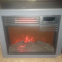 Heated Plug In Fireplace 