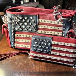Montana West American Pride Concealed Satchel And Wallet 