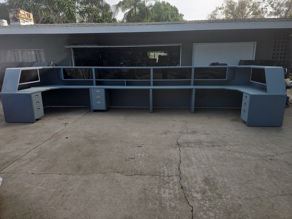 AMERICO LARGE SECTIONAL DESK WITH SHELVES 