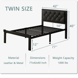 Twin Size Bed Frame With Mattress 