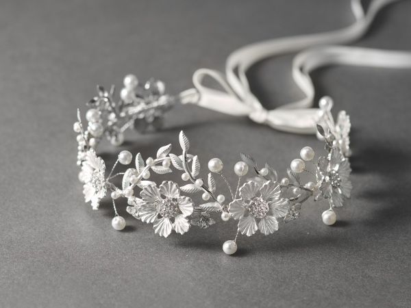 SWEETV Bridal Headband Silver Tiara