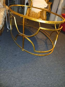gold frame glass mirror top so coffee table