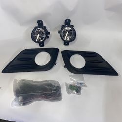 Pair Clear Lens Driving Fog Light Lamps w/Bezel Cover+Switch  for 16-18 Nissan Altima 4-Dr
