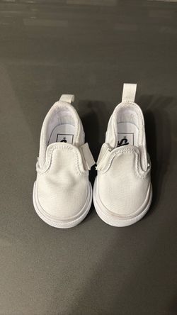 Vans Toddler White Slip-On Sneakers size 4