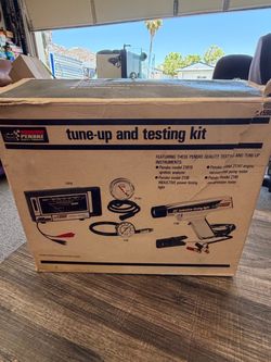 Vintage Complete Sears Penske Tune-Up and Testing Kit – Ignition Analyzer, Timing Light, Vacuum & Compression Testers – Original 1970s Box