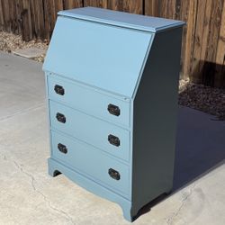 Denim Blue Solid Wood Secretary Desk Dresser $200
