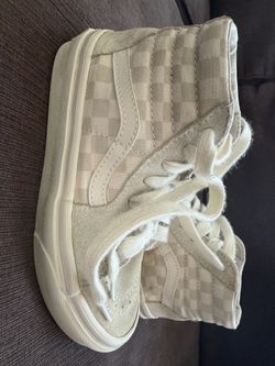 Kids Vans- cream checkered high top