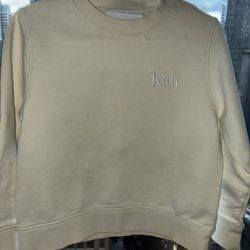 Kith Kids Cream Beige Sweatshirt Size 3 White logo