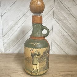 Vintage Fausto Corduri Bottle Decanter Golf Leather Wrapped Made in Italy 1960s