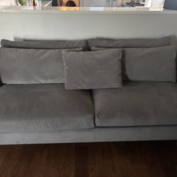 Microfiber Gray Sofa And Loveseat