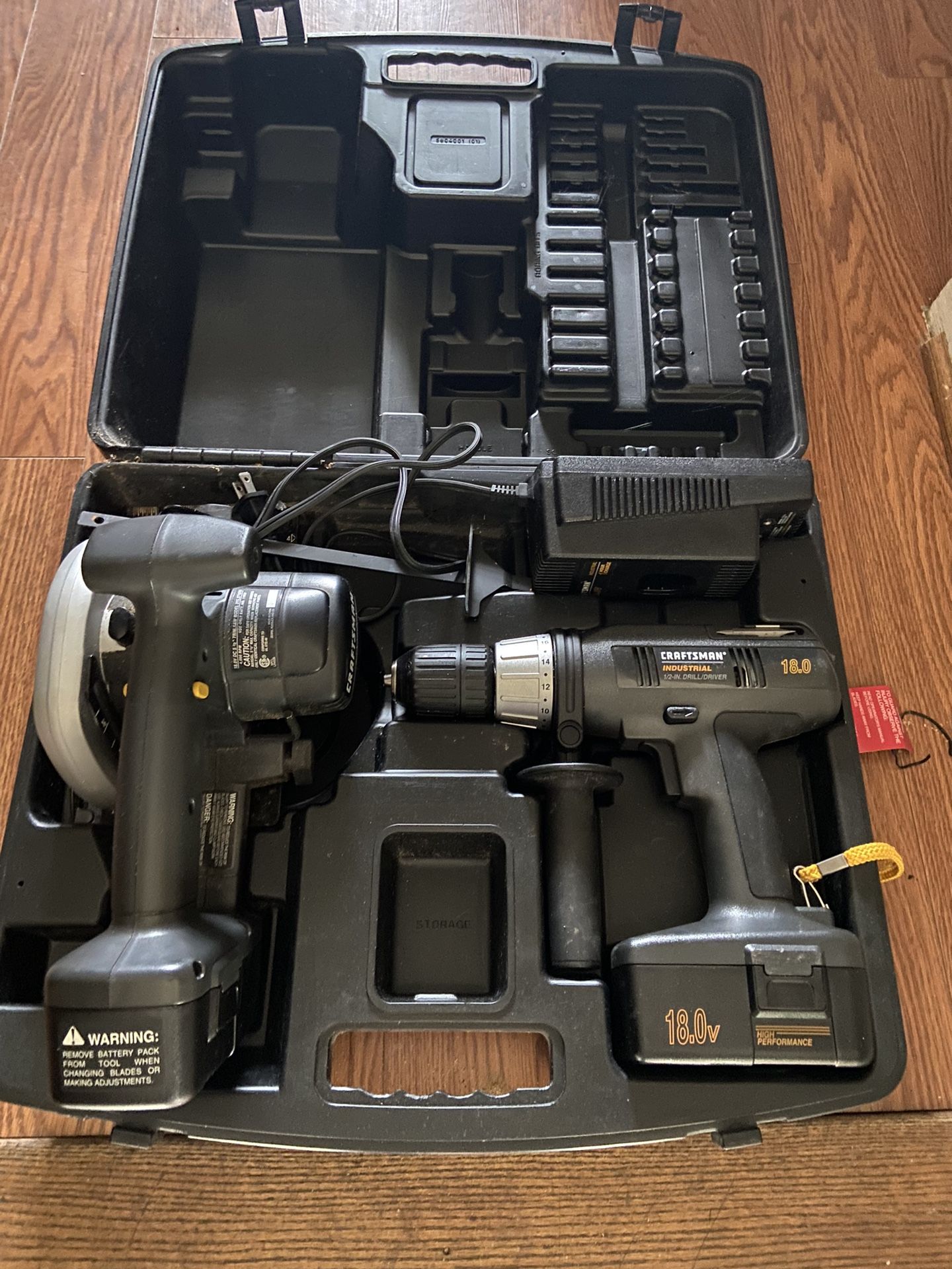 Craftsman Industrial Drill, Driver Set With Circular Saw 18.0 V.