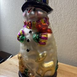 Snowman,THOMAS PACCONI CLASSICS Christmas Glass Blown Snowman H14", 2004 Edition