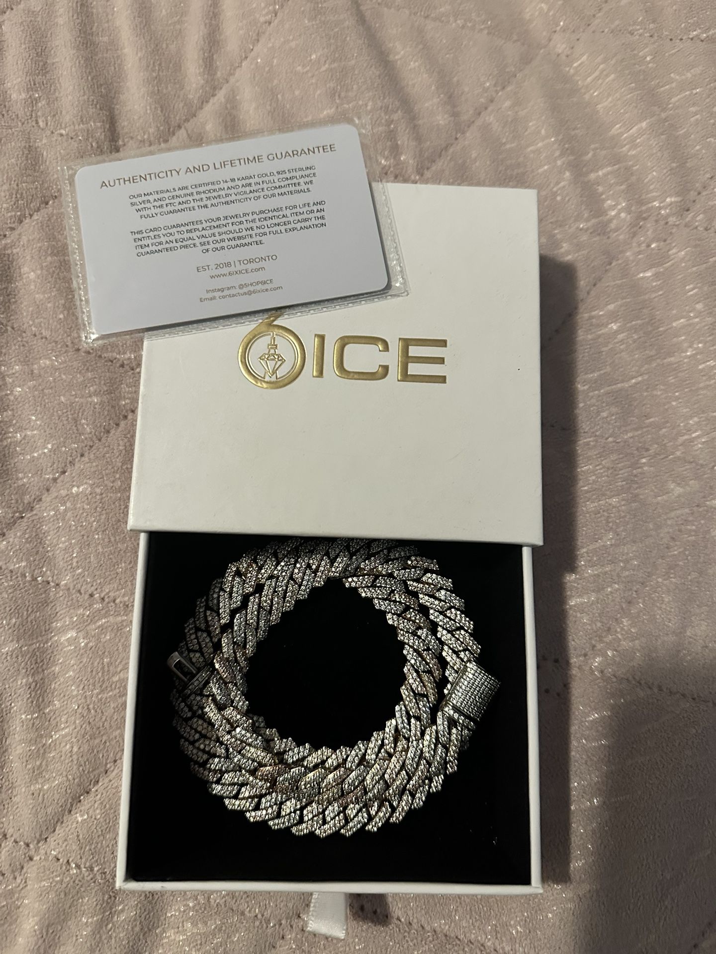 Tri-colored Cuban Link 18 Gold Plated Necklace With Authenticity Card