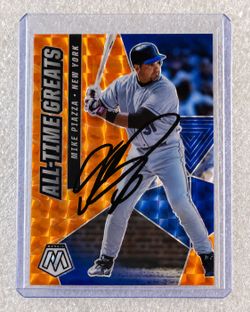 Mike Piazza Signed All-Time Greats New York Card – Bold Auto – HOF Mets Legend