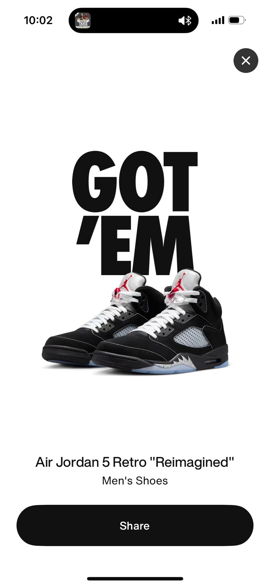 Jordan 5 Black Metallic “Reimagined”
