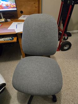 Gray Fabric Office Chair with Wheels