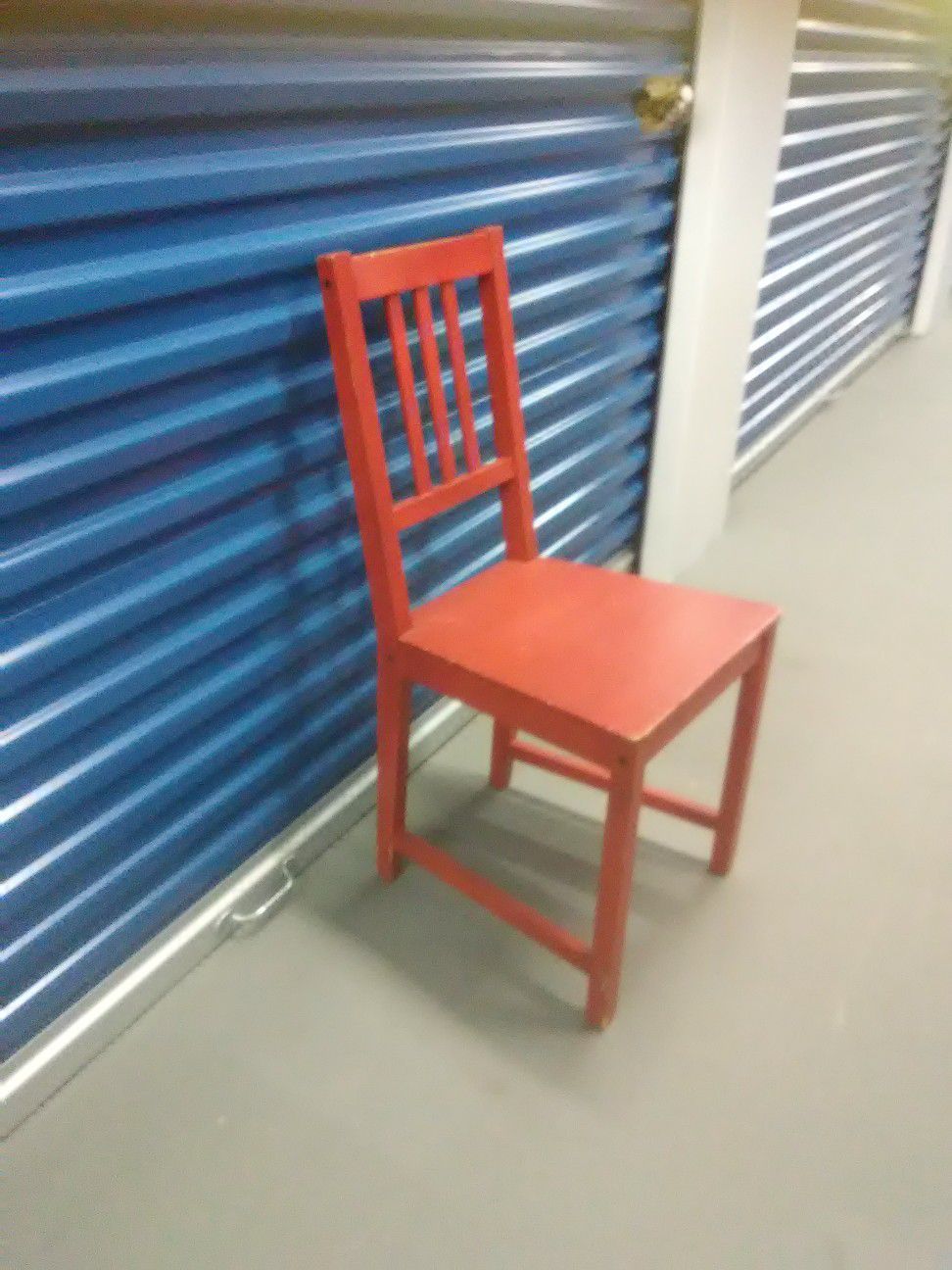 Red wooden chair great for desk