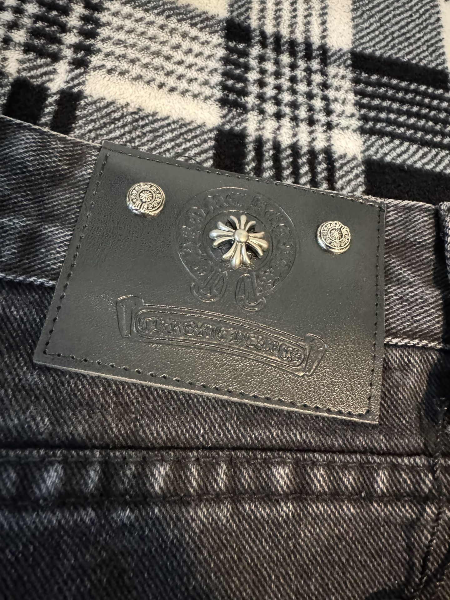 Custom Chrome Hearts Black With Black Crosses Size 36