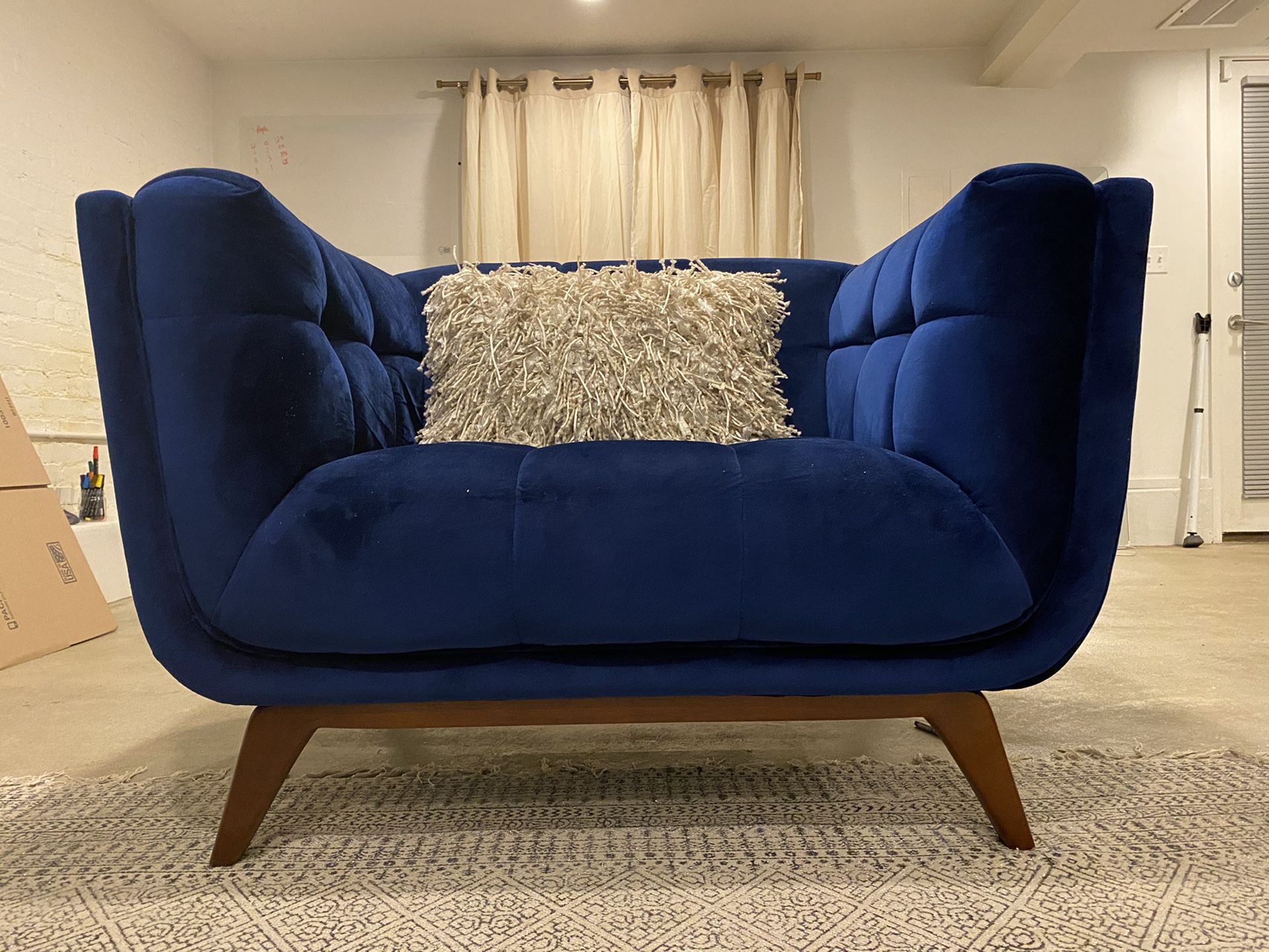 Blue Velvet Sofa Chair