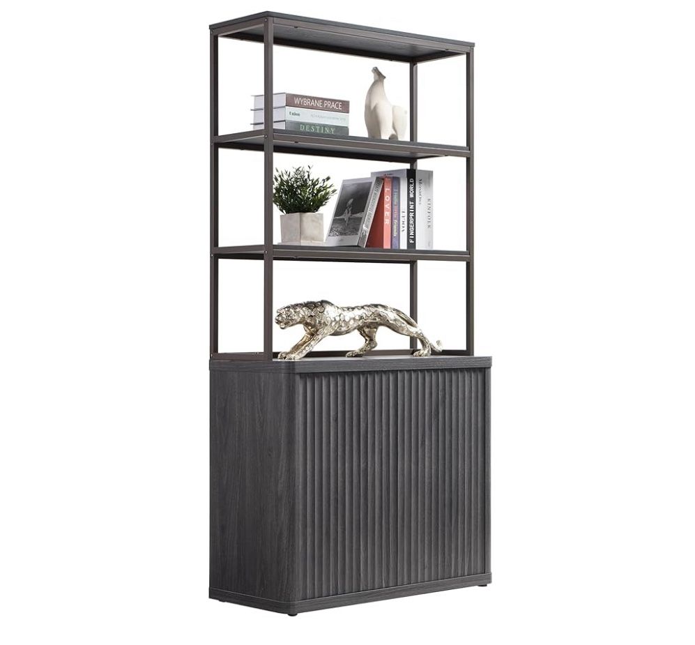 Metal And Wood Modern Bookcase,