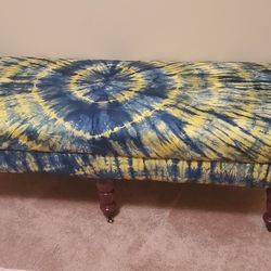 Bench , Rolling Chair, Multi Color Blue, Yellow, Maroon