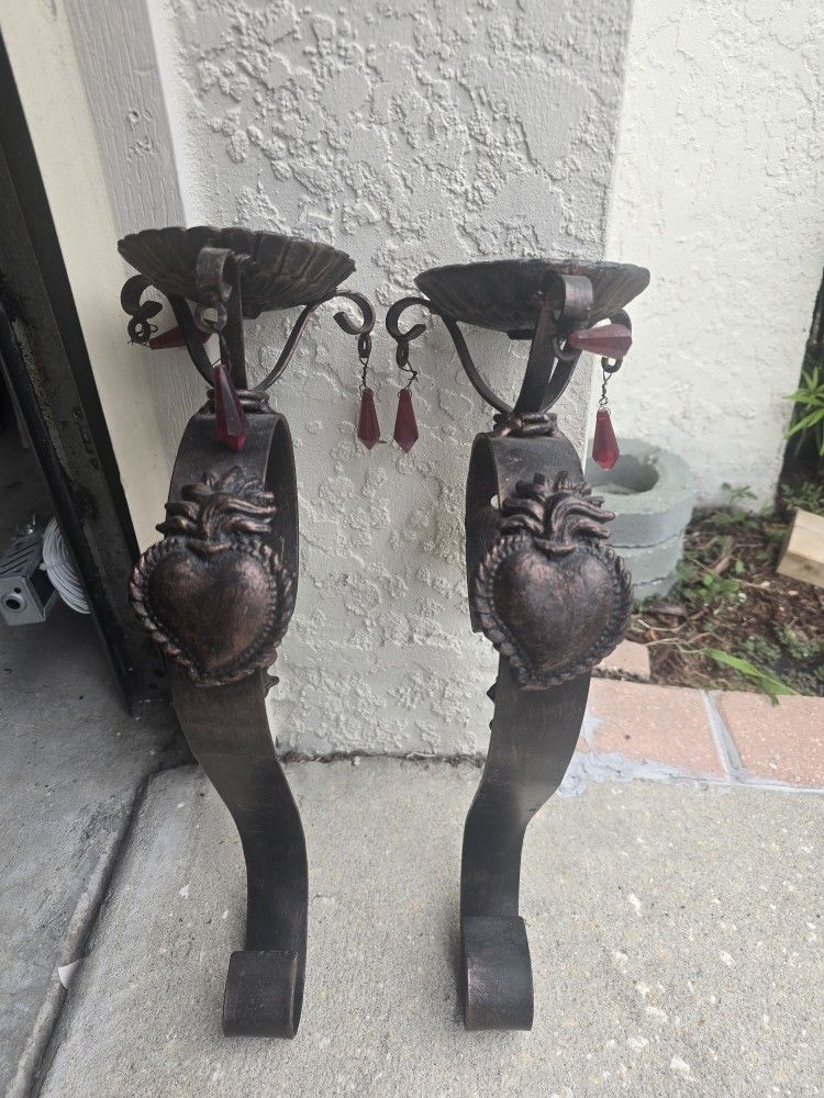 Wall Metal Candle Holder Set