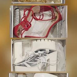 SHEIN Size 7 Women's Gold Red White Courts Heels 4 Pairs Lot 👠
