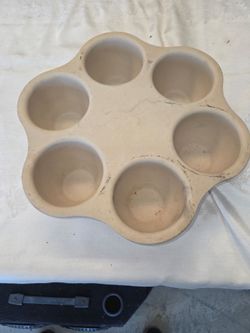 Pampered Chef Six Single Serve Deep Dish BakerMuffin pot pie Stoneware Pan 5132